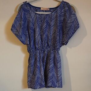 Blue Chevron Women's Blouse